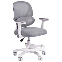 Кресло детское с подставкой для ног BRABIX KIDS "MG-220", сетка/ткань TW, серое, 533315