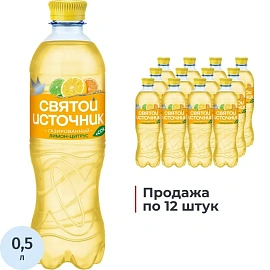 Напиток среднегазированный Святой источник Вода + Сок цитрус 0.5 л Россия