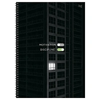 Тетрадь 160л., А4 клетка на гребне BG "Дисциплина", soft-touch ламинация, твердая обложка