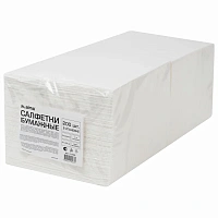 Салфетки бумажные 2-х слойные, 33x33 см, 200 штук в упаковке, 1/4 сложения, LAIMA, белые, 115402