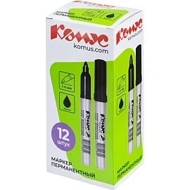 Маркер перманентный Комус PY2304 чёрный (толщина линии 1-4 мм) круглый наконечник