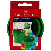 Стакан для воды Faber-Castell "Clic&Go", складной, зеленый мрамор