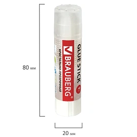 Клей-карандаш BRAUBERG "Crystal", 9 г, прозрачный, 227967