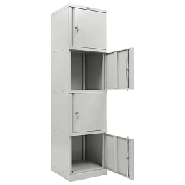 Шкаф металлический (архивный) для документов Практик АМ 1845/4 (серый, 472x458x1830 мм)
