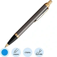 Ручка шариковая Parker IM Grey GT цвет чернил синий, цвет корпуса серый (2214613)