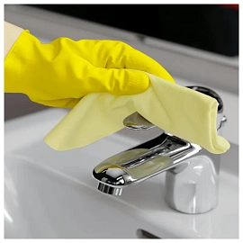Перчатки латексные Vileda Professional с хлопковым напылением желтые (размер 7, S, 174369)
