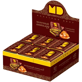 Шоколад молочный МОНЕТНЫЙ ДВОР "Миндаль и карамель", 12 г