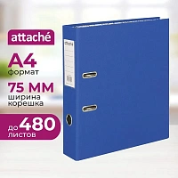 Папка-регистратор Attache 75 мм синяя полипропилен/бумага
