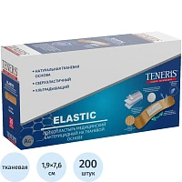 Лейкопластырь Teneris Elastic бактерицидный эластичный 1.9x7.6 см (10 упаковок по 20 штук)
