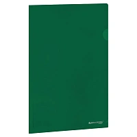 Папка-уголок жесткая, непрозрачная (тонированная), А4, BRAUBERG UNIVERSAL, зеленая, 0,18 мм, 273057