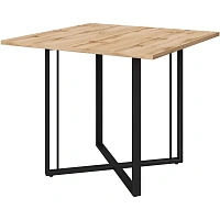 Стол для переговоров Easy To Lead K-Loft Director 241S013 на металлокаркасе (дуб натуральный/чёрный 900х900х752 мм)