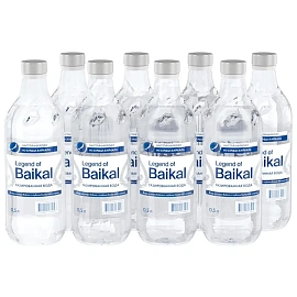 Вода питьевая LEGEND of BAIKAL газ., 0,5л стекло, 1884314, СБ