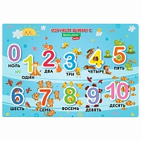 Настольное покрытие BRAUBERG KIDS для труда и творческих занятий, ПВХ, "Numbers", 50х35 см, 272361