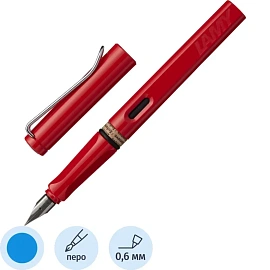 Ручка перьевая Lamy 016 Safari цвет чернил синий, цвет корпуса красный (артикул производителя 4000181)