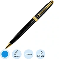 Ручка шариковая Parker Fusion Laque Black GT цвет чернил синий, цвет корпуса чёрный (9000034436)