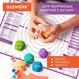 Коврик силиконовый для раскатки/запекания 30х40 см, фиолетовый, DASWERK (ДАСВЕРК), 608423