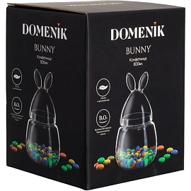 Конфетница Domenik Bunny DMG010 диаметр 114 мм стеклянная с крышкой