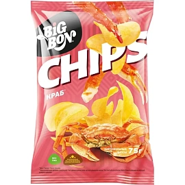Чипсы Bigbon Chips со вкусом краба 75 г