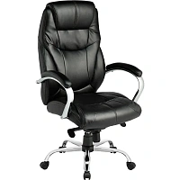 Кресло для руководителя Комус Мебель (Easy Chair) 535 чёрное (экокожа, металл хромированный)