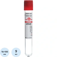 Вакуумные пробирки для крови КОРВЭЙ с активатором свёртывания 16x100 мм 9 мл (100 штук в упаковке)