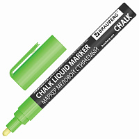 Маркер меловой CHALK LIQUID MARKER, ЗЕЛЕНЫЙ, 3 мм, стираемый, BRAUBERG "CHALK", 152587 фото Маркер меловой CHALK LIQUID MARKER, ЗЕЛЕНЫЙ, 3 мм, стираемый, BRAUBERG "CHALK", 152587