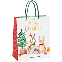 Пакет подарочный 26*32*12см MESHU "NY greetings", фольга, глянцевая ламинация фото Пакет подарочный 26*32*12см MESHU "NY greetings", фольга, глянцевая ламинация