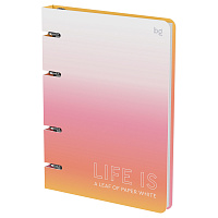 Тетрадь на кольцах А5, 120л., BG "Life is", картон, матовая ламинация фото Тетрадь на кольцах А5, 120л., BG "Life is", картон, матовая ламинация