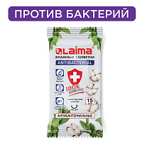 Салфетки влажные 15 шт., АНТИБАКТЕРИАЛЬНЫЕ, с экстрактом хлопка, LAIMA "Antibacterial", 125957 фото Салфетки влажные 15 шт., АНТИБАКТЕРИАЛЬНЫЕ, с экстрактом хлопка, LAIMA "Antibacterial", 125957