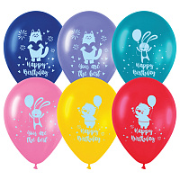 Воздушные шары, 25шт., М12/30см, MESHU "Happy birthday", пастель, ассорти фото Воздушные шары, 25шт., М12/30см, MESHU "Happy birthday", пастель, ассорти