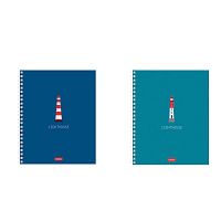 Тетрадь А5, 96 л., HATBER, гребень, клетка, Soft-touch ламинация, "Lighthouse" (микс в спайке), 089770, 96Т5лВ1гр фото Тетрадь А5, 96 л., HATBER, гребень, клетка, Soft-touch ламинация, "Lighthouse" (микс в спайке), 089770, 96Т5лВ1гр