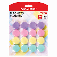 Магниты 30 мм, НАБОР 16 шт., BRAUBERG "PASTEL", блистер, 272519 фото Магниты 30 мм, НАБОР 16 шт., BRAUBERG "PASTEL", блистер, 272519