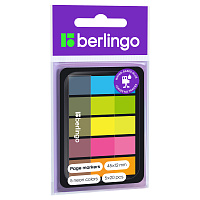 Флажки-закладки Berlingo, 45*12мм, 20л*5 неоновых цветов, в диспенсере фото Флажки-закладки Berlingo, 45*12мм, 20л*5 неоновых цветов, в диспенсере
