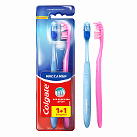 Зубная щетка Colgate Массажер средней жесткости (промоупаковка 1+1) фото Зубная щетка Colgate Массажер средней жесткости (промоупаковка 1+1)