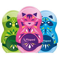 Точилка с ластиком MAPED "LOOPY Mini Cute", с контейнером, корпус ассорти, 049113 фото Точилка с ластиком MAPED "LOOPY Mini Cute", с контейнером, корпус ассорти, 049113