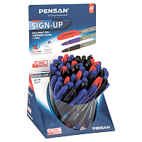 Ручка шариковая масляная с грипом PENSAN "Sign-Up", классические цвета АССОРТИ, ДИСПЛЕЙ, линия письма 0,8 мм, 2410/S60 фото Ручка шариковая масляная с грипом PENSAN "Sign-Up", классические цвета АССОРТИ, ДИСПЛЕЙ, линия письма 0,8 мм, 2410/S60