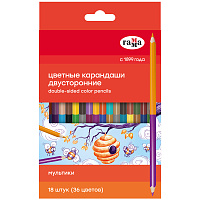 Карандаши цветные двусторонние Гамма "Мультики", 18шт., 36цв., заточен., картон. упак., европодвес фото Карандаши цветные двусторонние Гамма "Мультики", 18шт., 36цв., заточен., картон. упак., европодвес