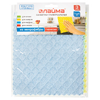 Салфетки из МИКРОФИБРЫ ГУБЧАТЫЕ 17х20 см, КОМПЛЕКТ 3 шт., 3 слоя, ассорти, 440 г/м2, LAIMA, 606657 фото Салфетки из МИКРОФИБРЫ ГУБЧАТЫЕ 17х20 см, КОМПЛЕКТ 3 шт., 3 слоя, ассорти, 440 г/м2, LAIMA, 606657