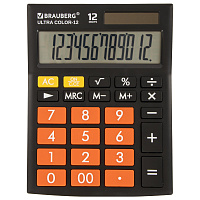 Калькулятор настольный BRAUBERG ULTRA COLOR-12-BKRG (192x143 мм), 12 разрядов, двойное питание, ЧЕРНО-ОРАНЖЕВЫЙ, 250499 фото Калькулятор настольный BRAUBERG ULTRA COLOR-12-BKRG (192x143 мм), 12 разрядов, двойное питание, ЧЕРНО-ОРАНЖЕВЫЙ, 250499
