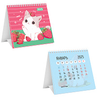 Календарь-домик, 100*100 мм MESHU "Strawberry kitty", на гребне, 2025г. фото Календарь-домик, 100*100 мм MESHU "Strawberry kitty", на гребне, 2025г.