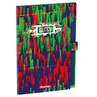 Папка 5 отделений Berlingo "Glitch", А4, 600мкм, на кнопке, с рисунком