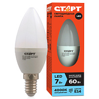 Лампа светодиодная Старт Eco C 7Вт E14 4200К 560Лм 240В LEDCandleE14 7W42 фото Лампа светодиодная Старт Eco C 7Вт E14 4200К 560Лм 240В LEDCandleE14 7W42