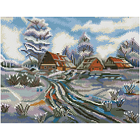 Алмазная мозаика ТРИ СОВЫ "Зима в деревне", 40*50см, холст на деревянном подрамнике, картонная коробка с пластиковой ручкой фото Алмазная мозаика ТРИ СОВЫ "Зима в деревне", 40*50см, холст на деревянном подрамнике, картонная коробка с пластиковой ручкой