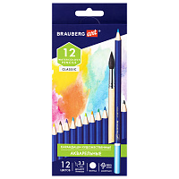Карандаши художественные цветные акварельные BRAUBERG ART CLASSIC, 12 цветов, грифель 3,3 мм, 181529 фото Карандаши художественные цветные акварельные BRAUBERG ART CLASSIC, 12 цветов, грифель 3,3 мм, 181529