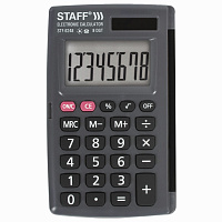 Калькулятор карманный STAFF STF-6248 (104х63 мм), 8 разрядов, двойное питание, 250284 фото Калькулятор карманный STAFF STF-6248 (104х63 мм), 8 разрядов, двойное питание, 250284