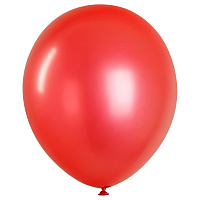 Воздушные шары, 50шт., М12/30см, MESHU, металлик, красный