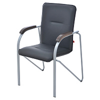 Стул Фабрикант "Самба", каркас алюм., обивка кожзам черный BOX1