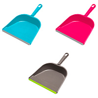 Совок для мусора, низкая рукоятка, резиновая кромка, ширина 23 см, пластик, цвет ассорти, YORK, 61020