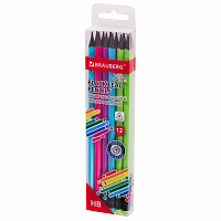 Набор карандашей чернографитных BRAUBERG "ULTRA COLOR" 12 шт., HB, с ластиком, пластиковые, 181710 фото Набор карандашей чернографитных BRAUBERG "ULTRA COLOR" 12 шт., HB, с ластиком, пластиковые, 181710