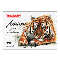 Альбом для рисования А4 40 л., скоба, обложка офсет, ПИФАГОР, 205х290 мм, "Дикая природа" (1 вид), 105086 фото Альбом для рисования А4 40 л., скоба, обложка офсет, ПИФАГОР, 205х290 мм, "Дикая природа" (1 вид), 105086