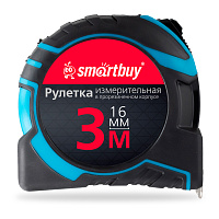 Рулетка измерительная Smartbuy, 3м*16мм, прорезиненный корпус, 2 фиксатора, усиленный зацеп фото Рулетка измерительная Smartbuy, 3м*16мм, прорезиненный корпус, 2 фиксатора, усиленный зацеп